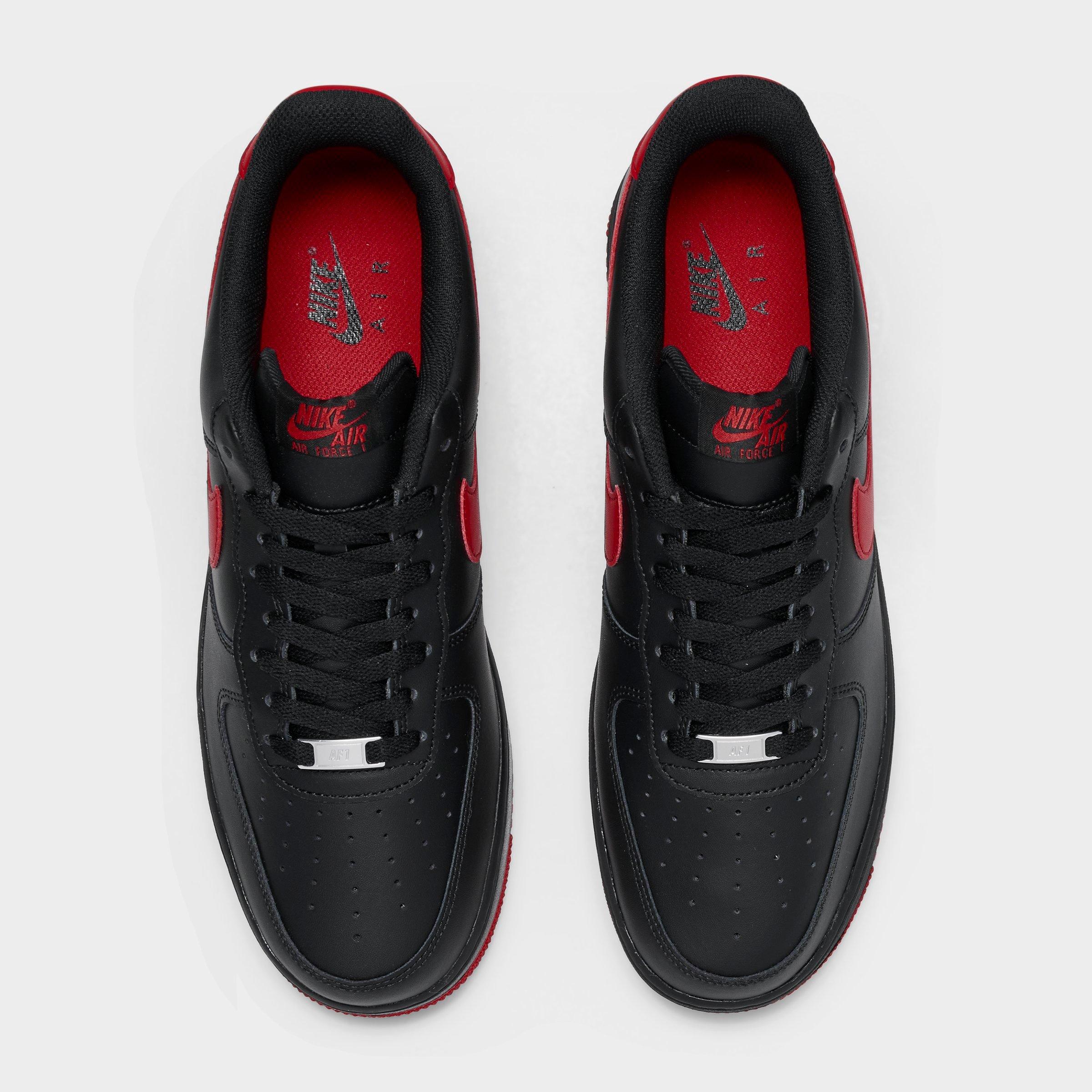 Men's Nithtke Air Force 1 '07 Casual Shoes - Part 2 - Black/University Red/Black - Top view