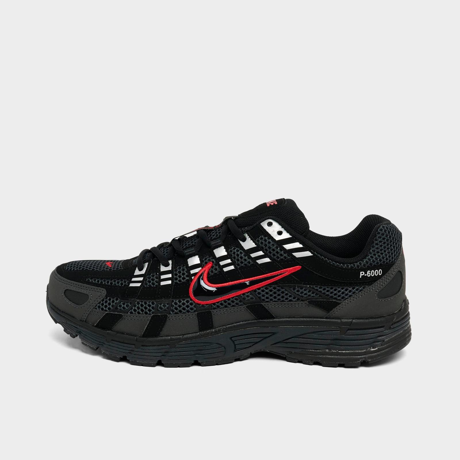 Men's Nike P-6000 Casual Shoes - Dark Smoke Grey/Black/Metallic Silver