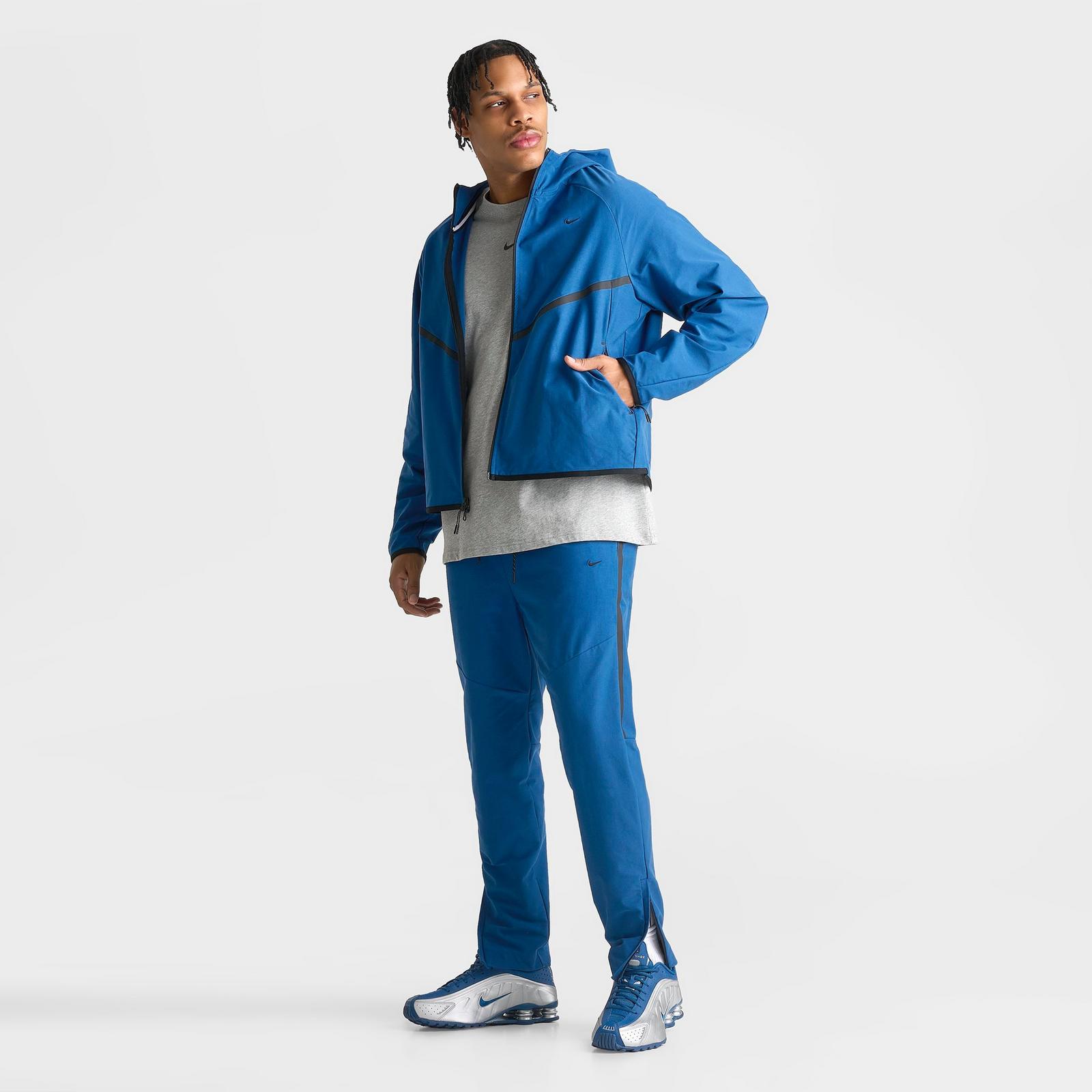 Men's Nike Tech Shori Knit Full-Zip Windbreaker Jacket - Court Blue/Black
