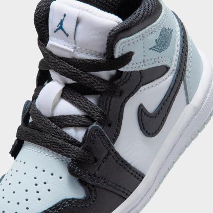 Kids' Toddler Air Jordan Retro 1 Mid Casual Shoes - Black/Aura/Squadron Blue/Black - view 3