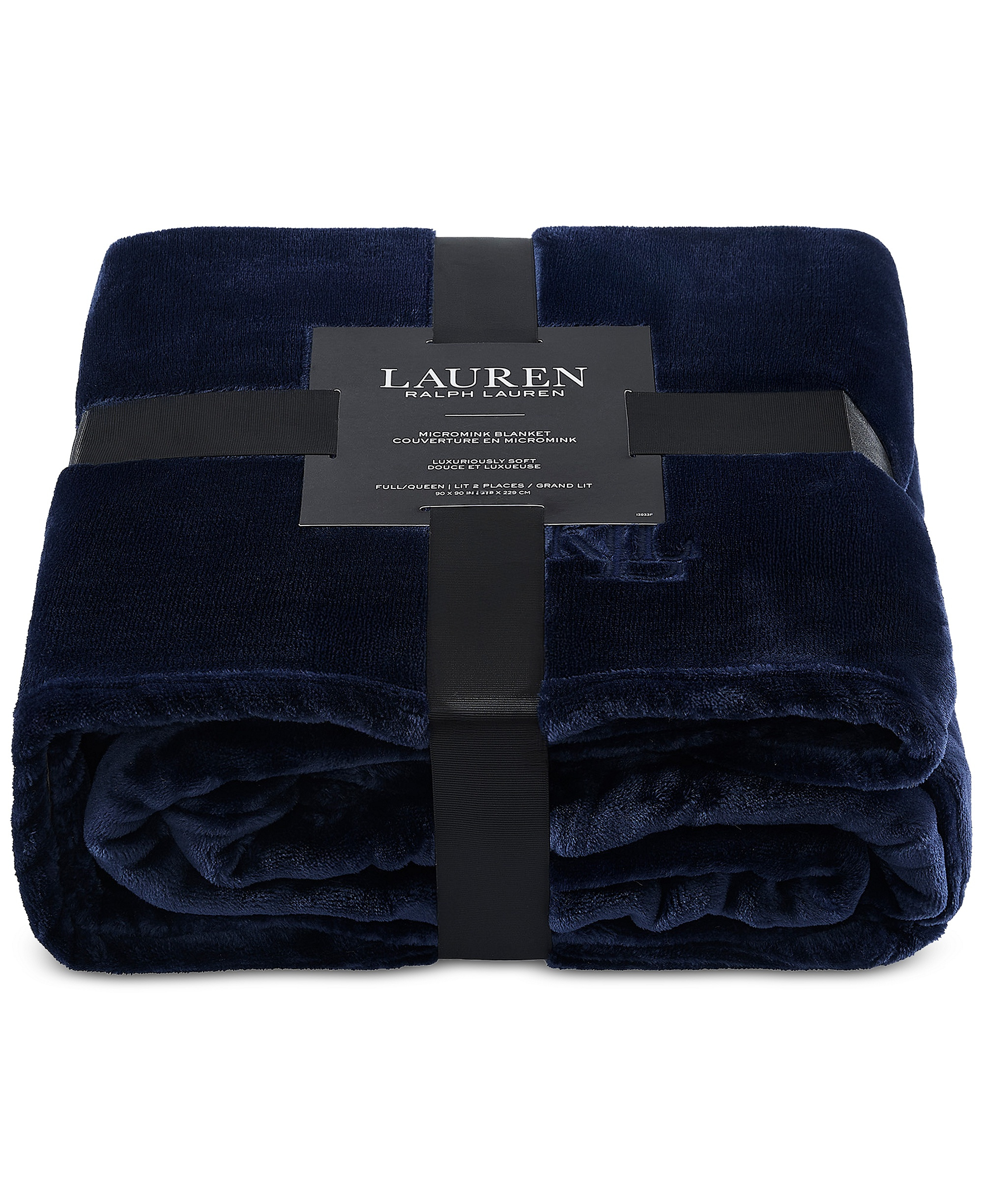 Lauren Ralph Lauren Micromink Plush Blanket, Twin - Navy