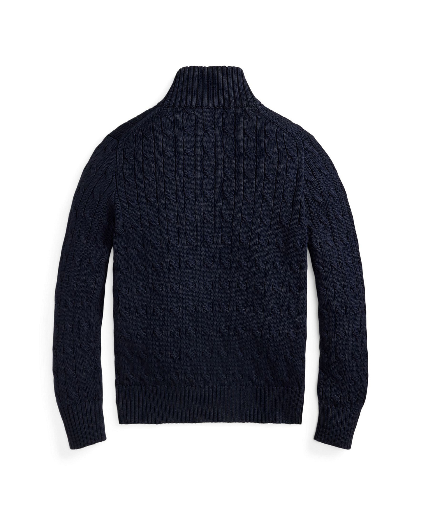 Polo Ralph Lauren Big Boys Cable-Knit Cotton Quarter-Zip Sweater - Navy