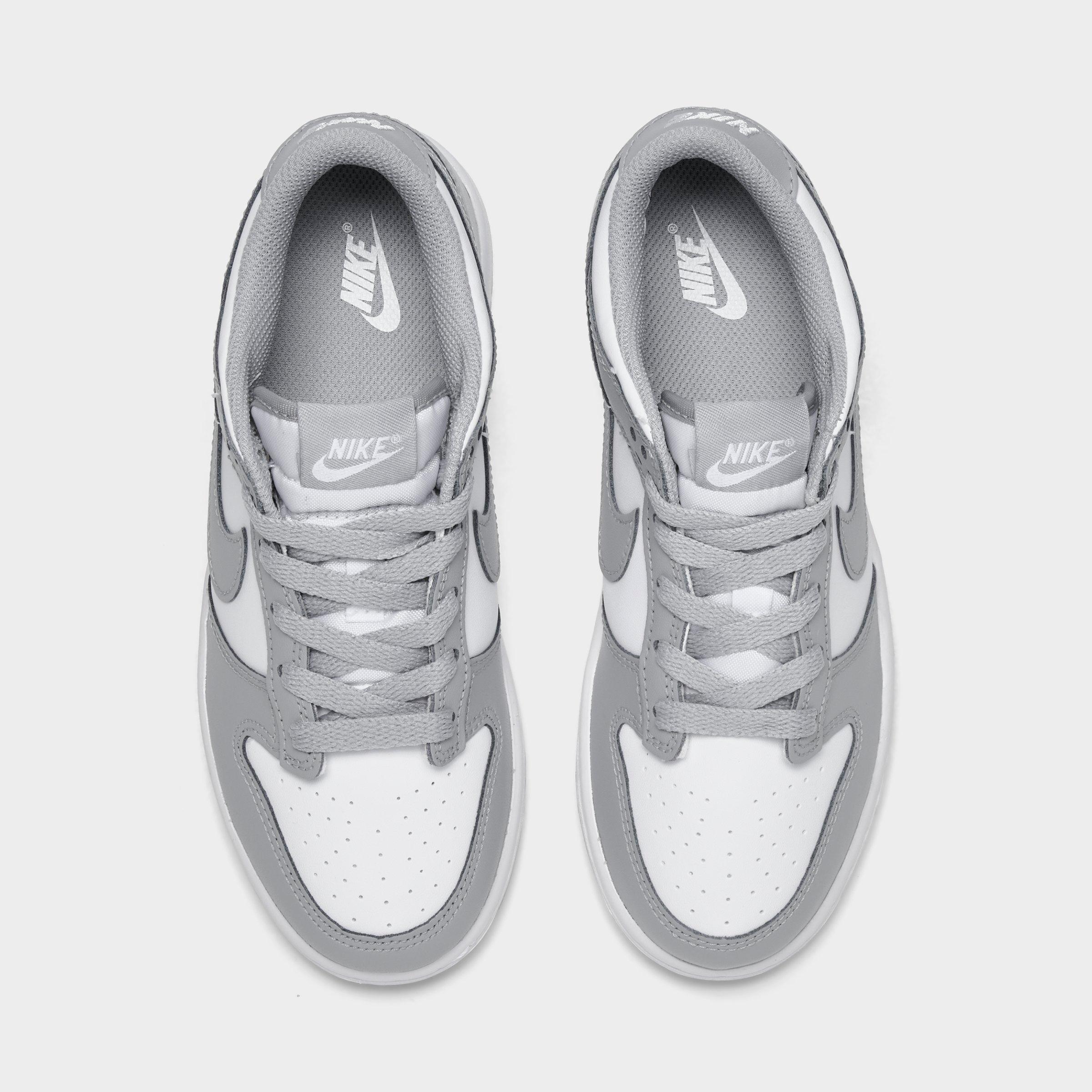 Little Kids' Nithtke Dunk Low Casual Shoes - Part 1 - White/Light Smoke Grey - Top view