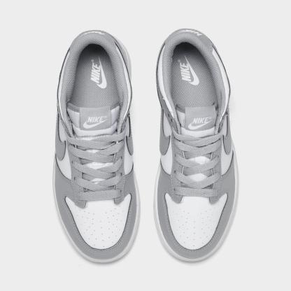Little Kids' Nithtke Dunk Low Casual Shoes - Part 1 - White/Light Smoke Grey - Top view