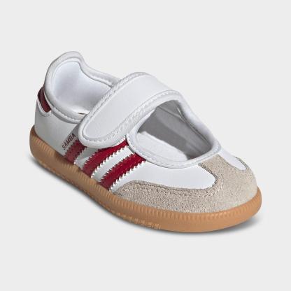 Girls' Toddler adidas Originals Samba Jane Casual Shoes - Cloud White/Team Victory Red/Gum - view 2