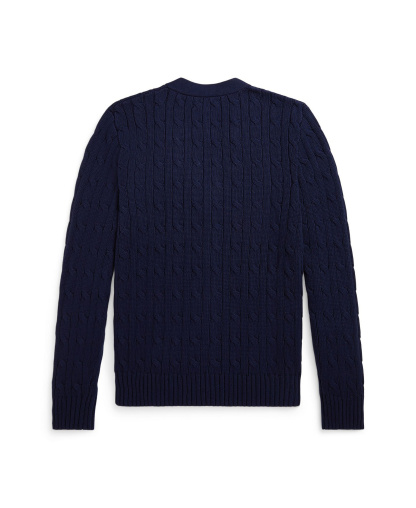 Polo Ralph Lauren Big Boys Cable-Knit Cotton V-Neck Cardigan Sweater - Rl Navy
