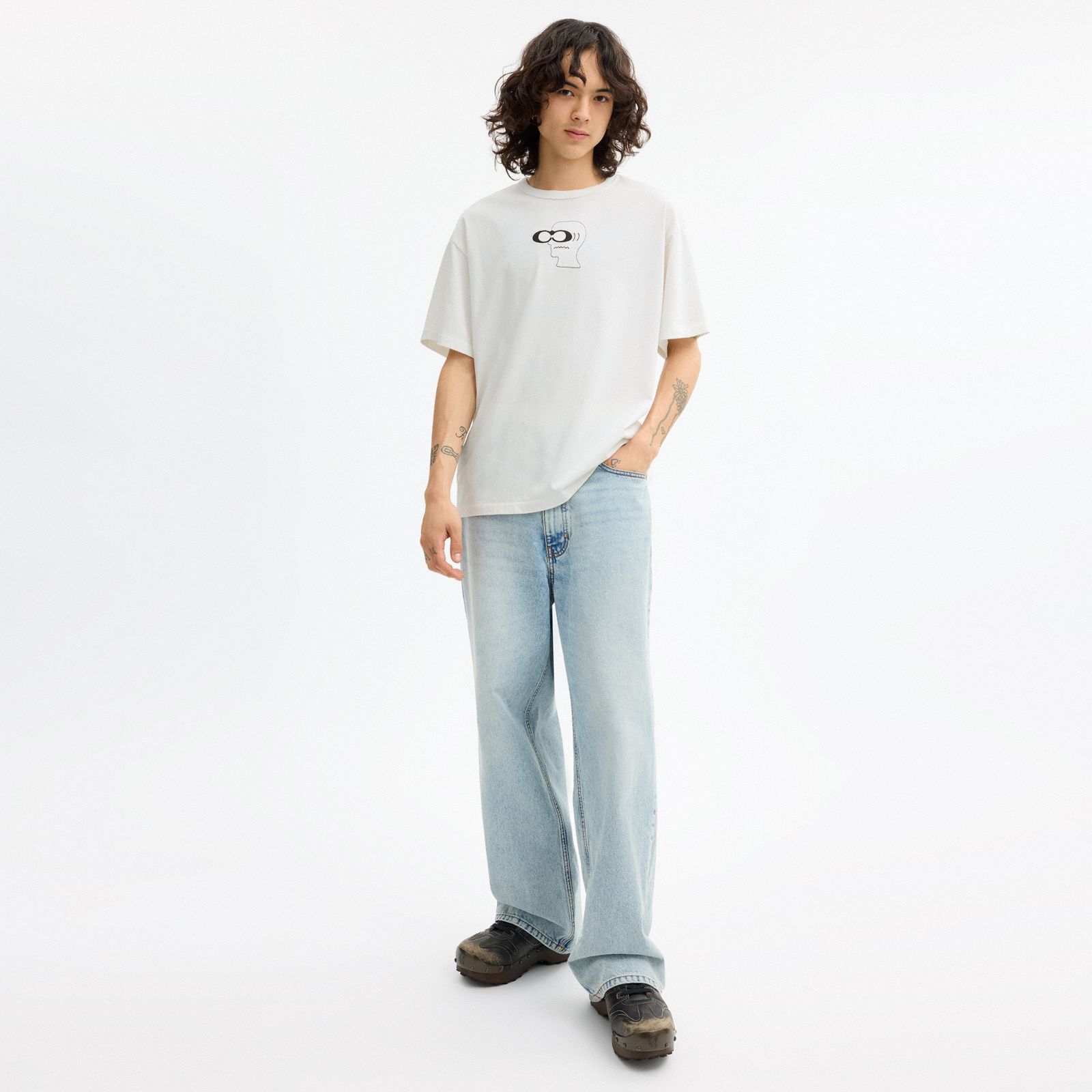 Coach | Brain Dead Head T-Shirt In Organic Cotton - White - view 2