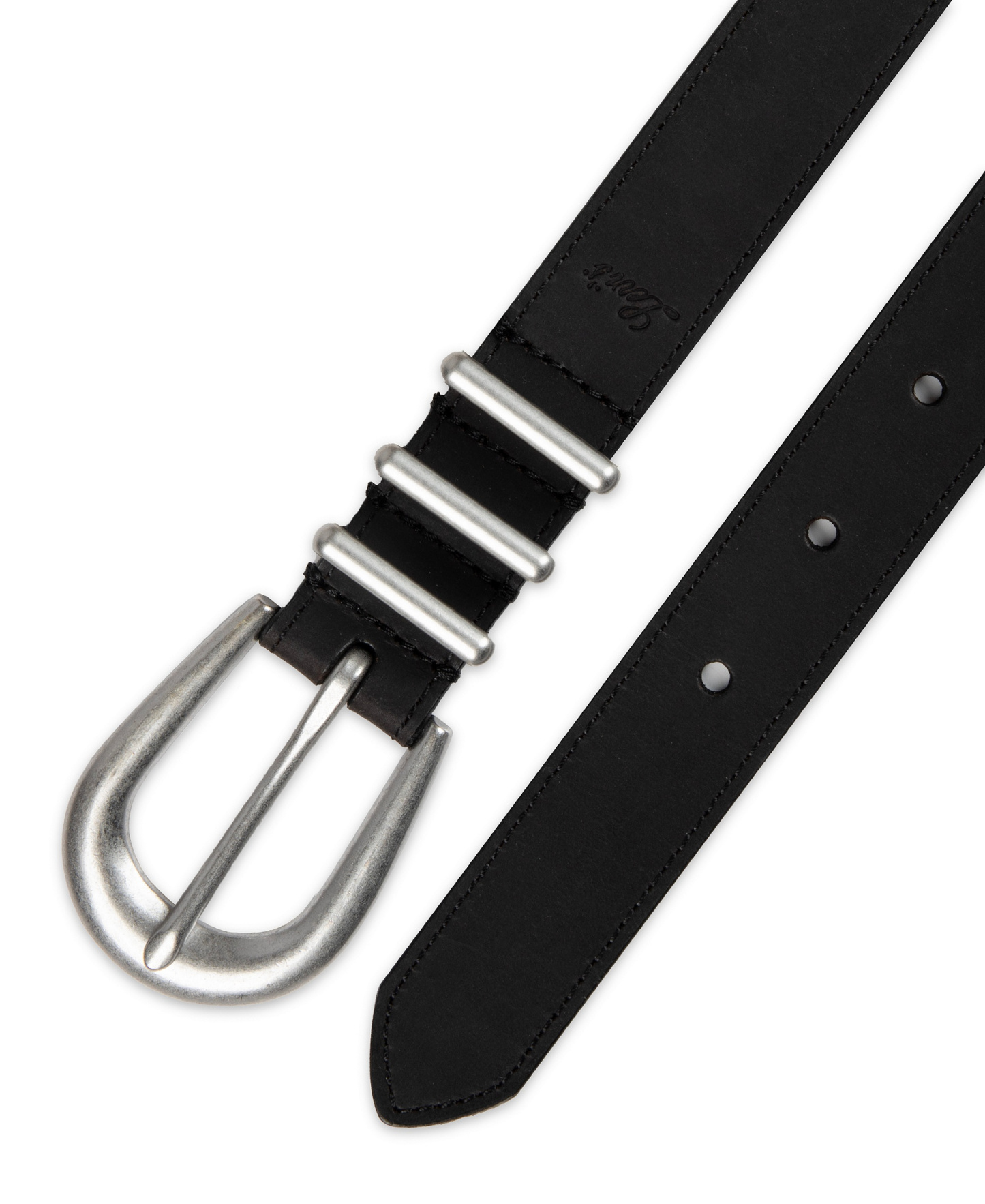 Levi's Women's Skinny Triple Metal Loop Leather Belt - Black