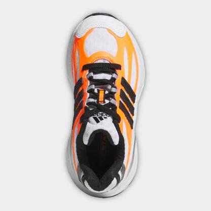 Little Kids' adidas Adistar XLG 2.0 Stretch Lace Casual Shoes - White/Black/Solar Orange - Top view