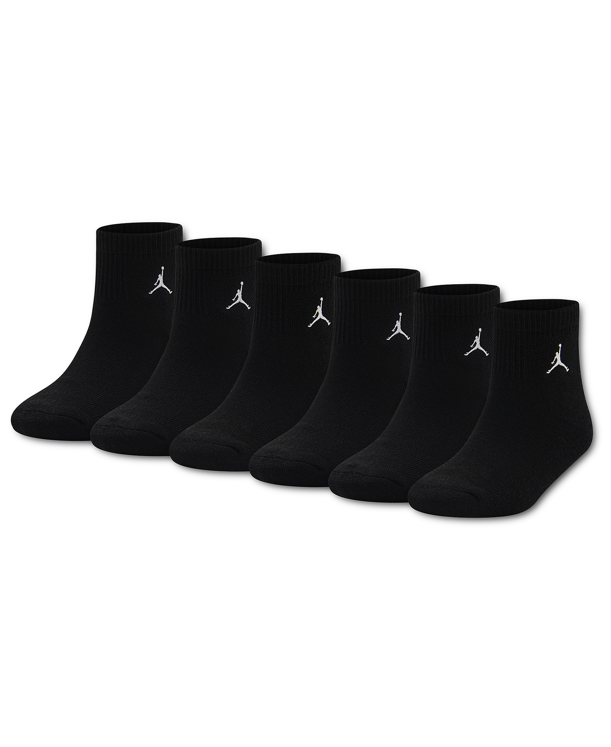 Jordan Boys' 7-11 Ankle Socks, 6-Pack - BLACK