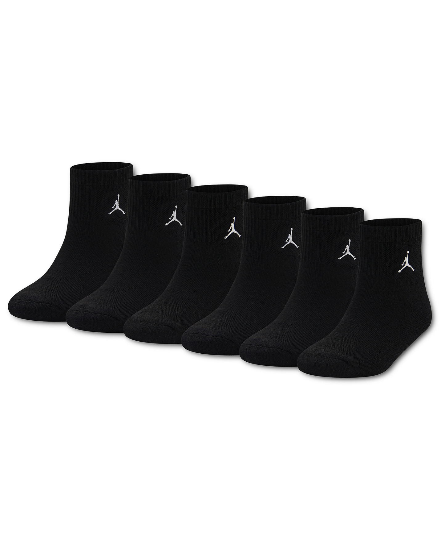 Jordan Boys' 7-11 Ankle Socks, 6-Pack - BLACK