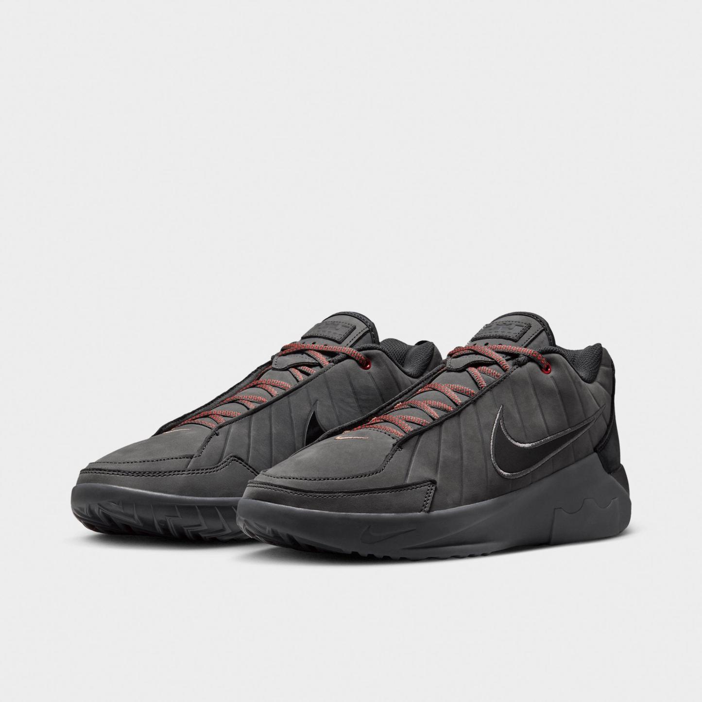 Men's Nithtke LeBron Witness 9 Basketball Shoes - Anthracite/Iron Grey/Desert Dust/Black - Both shoes facing left