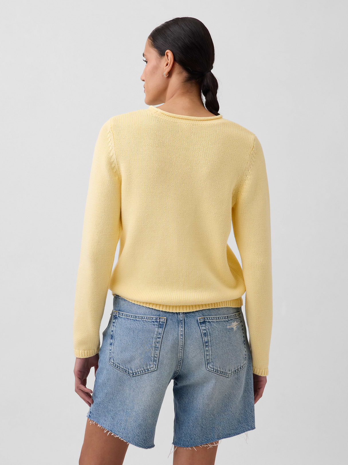 100% Cotton Rollneck Sweater - Maize yellow