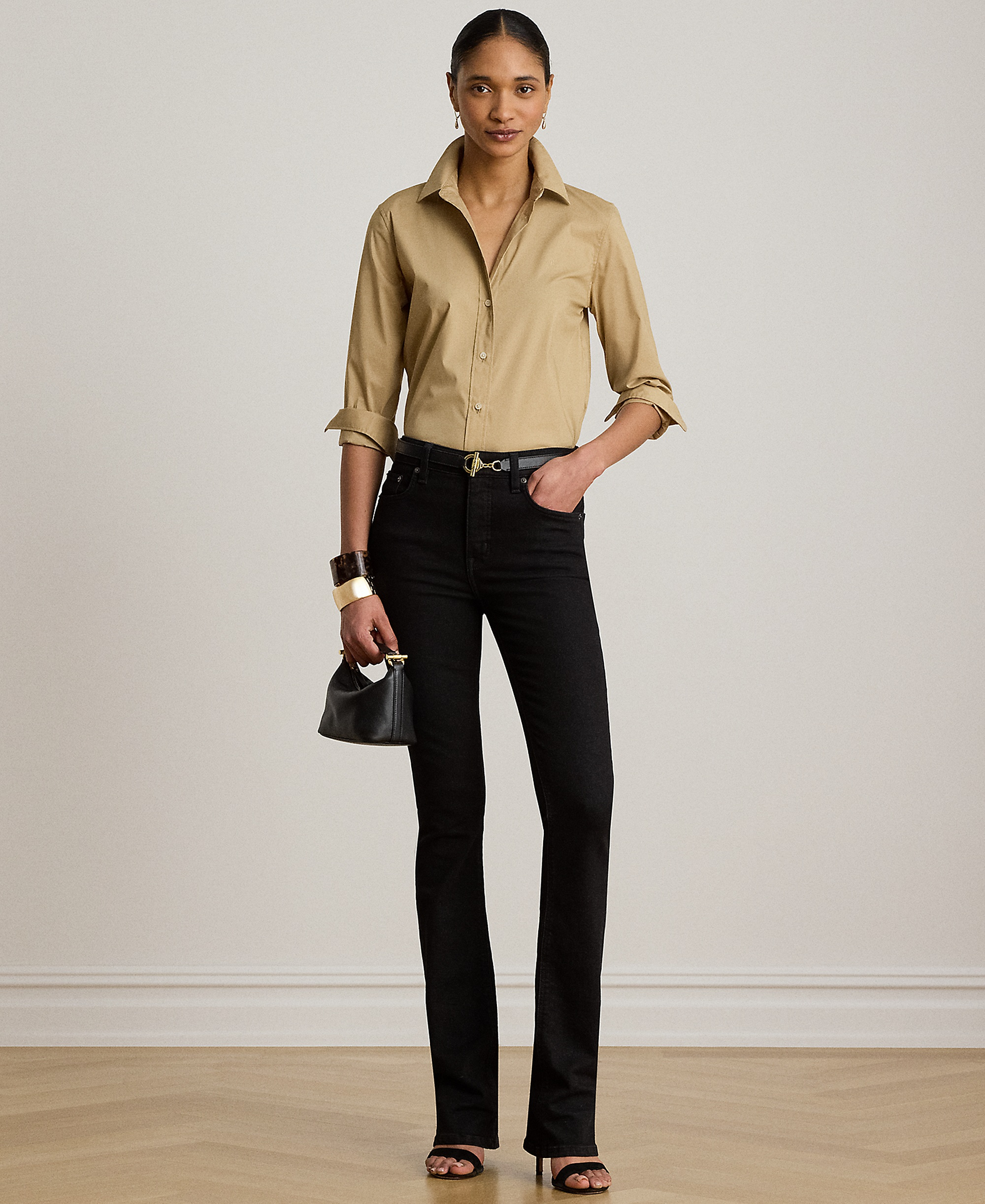 Lauren Ralph Lauren Women's Classic Fit Long-Sleeve Shirt - Birch Tan