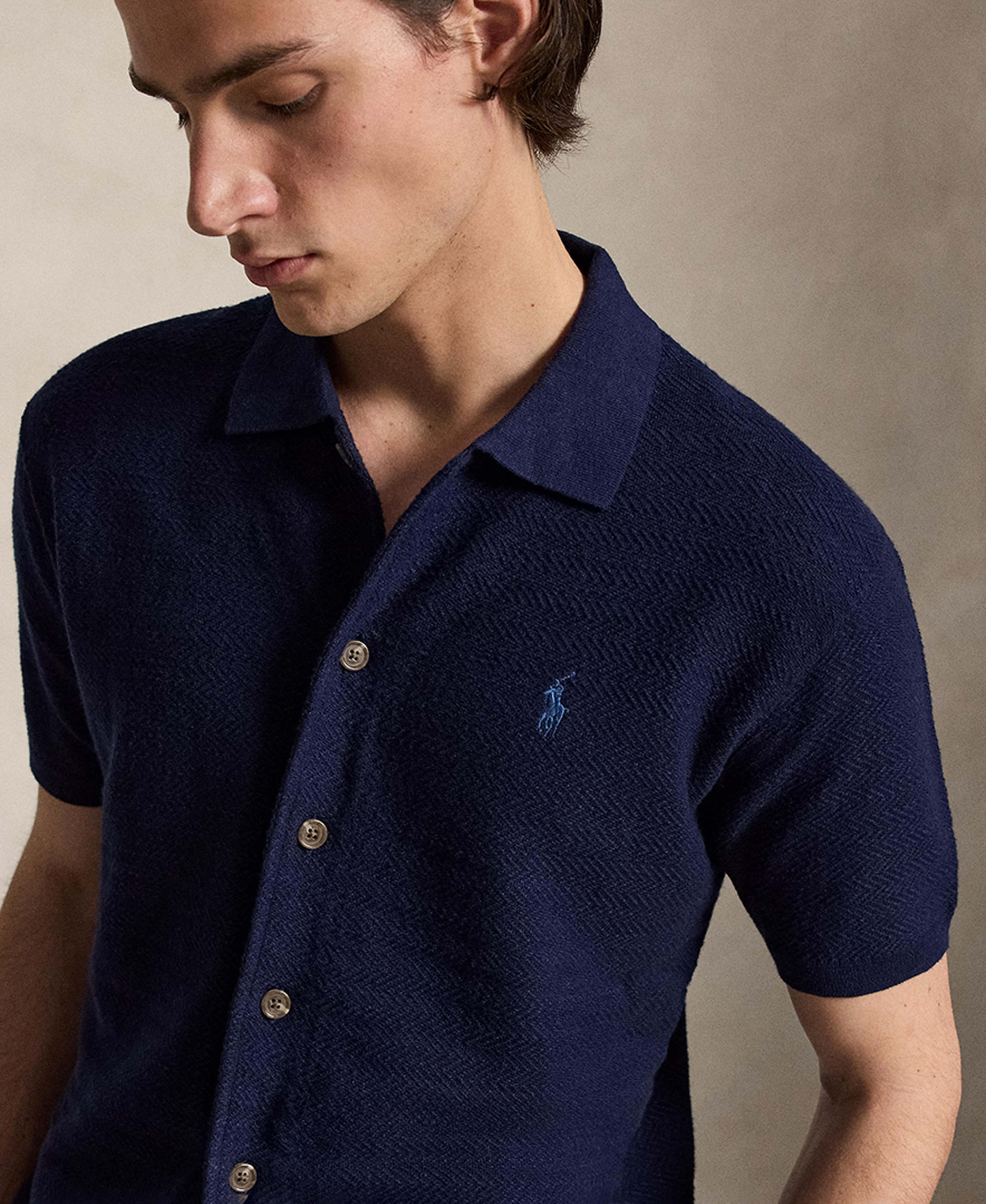 Polo Ralph Lauren Men's Cotton-Linen Cardigan Shirt - Bright Navy