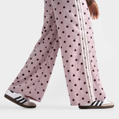 Women's adidas Originals Firebird Polka Dot Satin Wide-Leg Track Pants - Dual Lilac