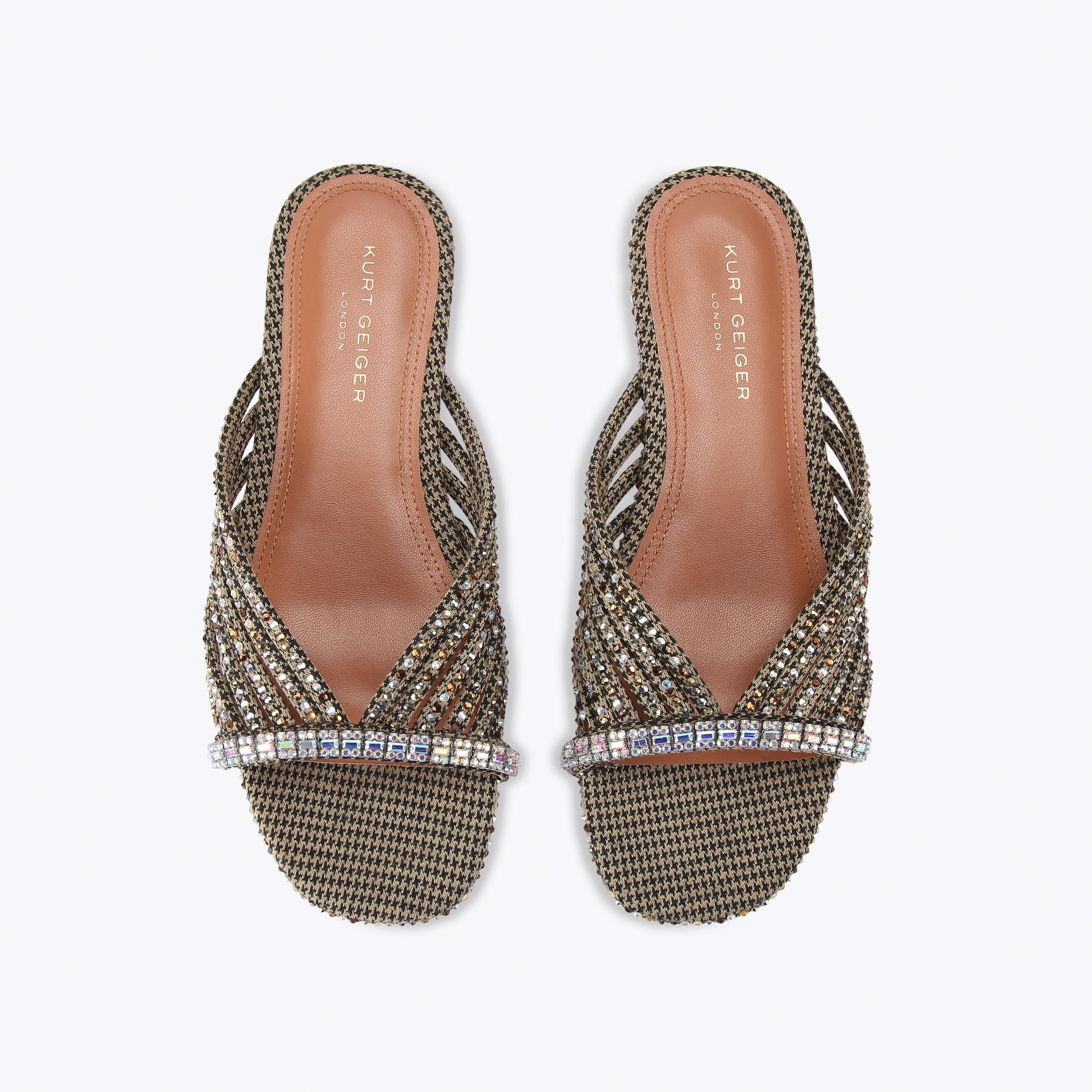 Kurt Geiger London Crystal Strap Flat Mule - Beige - view 3