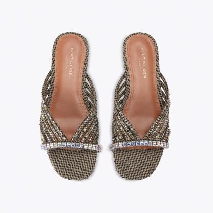 Kurt Geiger London Crystal Strap Flat Mule - Beige - view 3