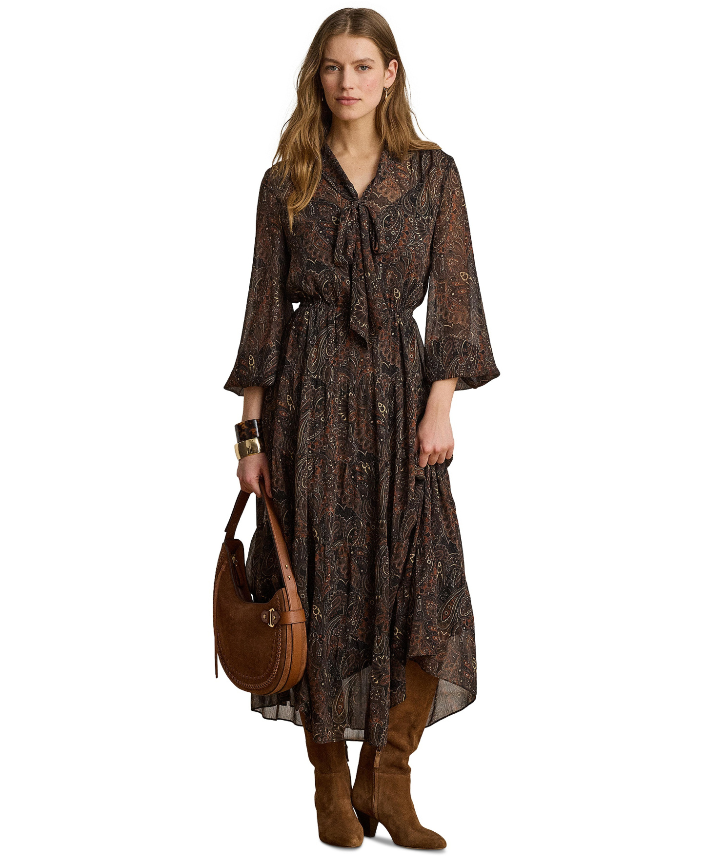 Lauren Ralph Lauren Women's Long-Sleeve Flare Dress