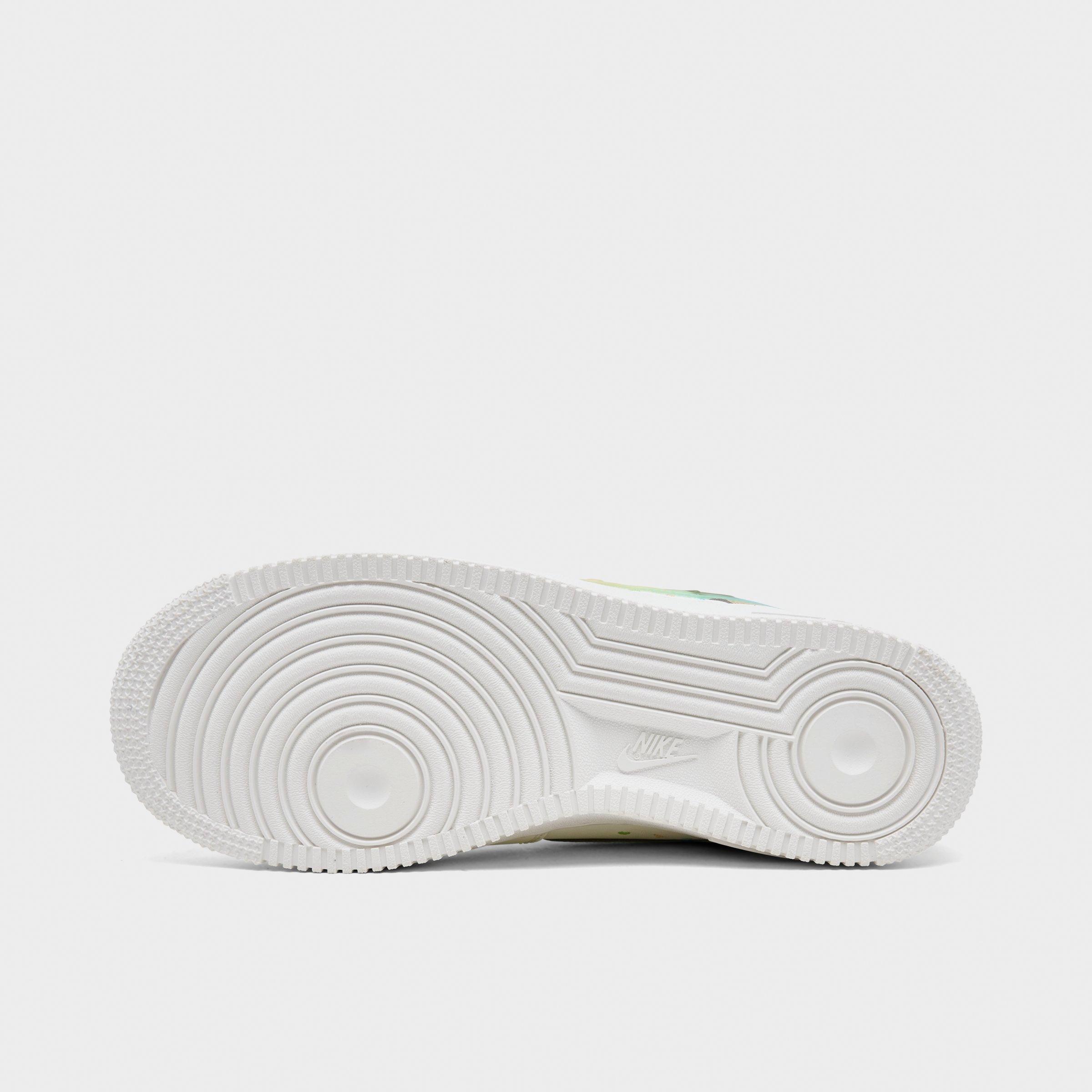 Big Kids' Nithtke Air Force 1 Low Casual Shoes - Sail/Multicolor/Sesame/Lemon Venom/Bleached Turquoise/Chile Red - Bottom view