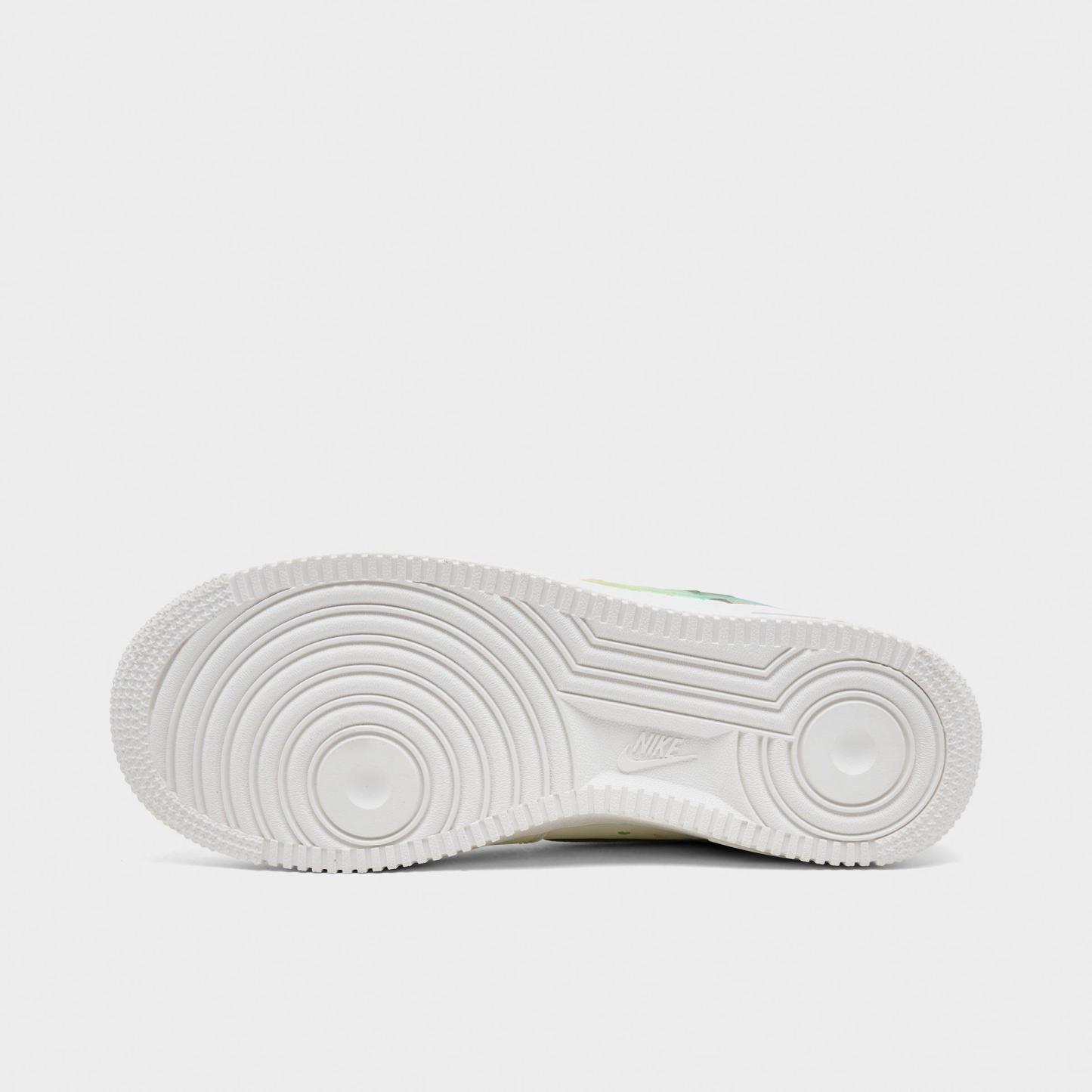 Big Kids' Nithtke Air Force 1 Low Casual Shoes - Sail/Multicolor/Sesame/Lemon Venom/Bleached Turquoise/Chile Red - Bottom view