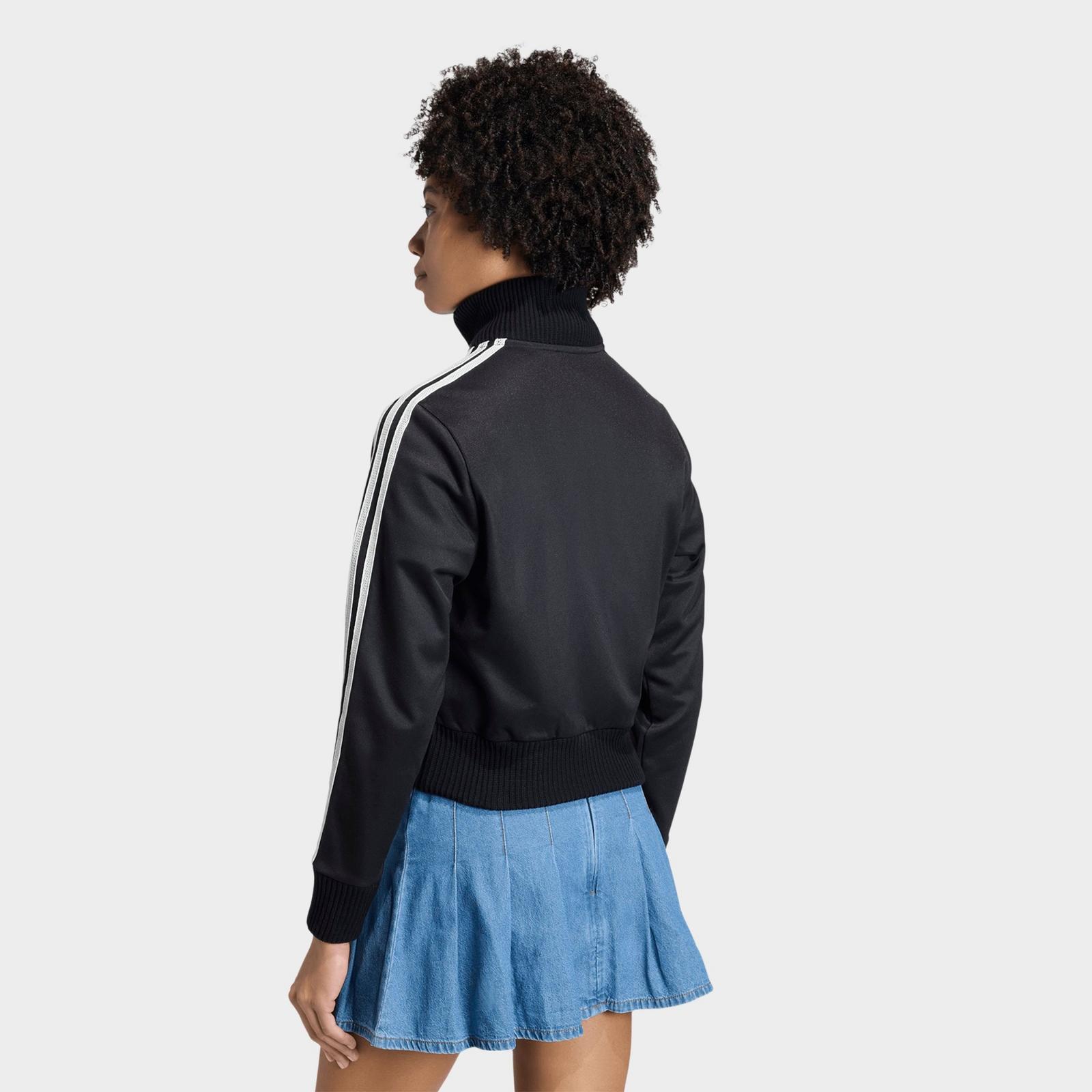 Women's adidas Originals Firebird Knitted Crochet Details Track Top - Black - view 3