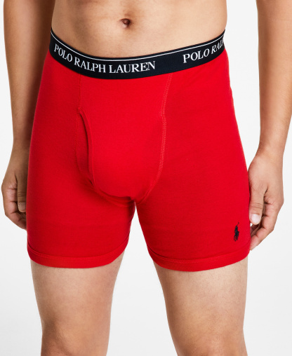 Polo Ralph Lauren Men's 3-Pack Classic Cotton Boxer Briefs - Andover Heather