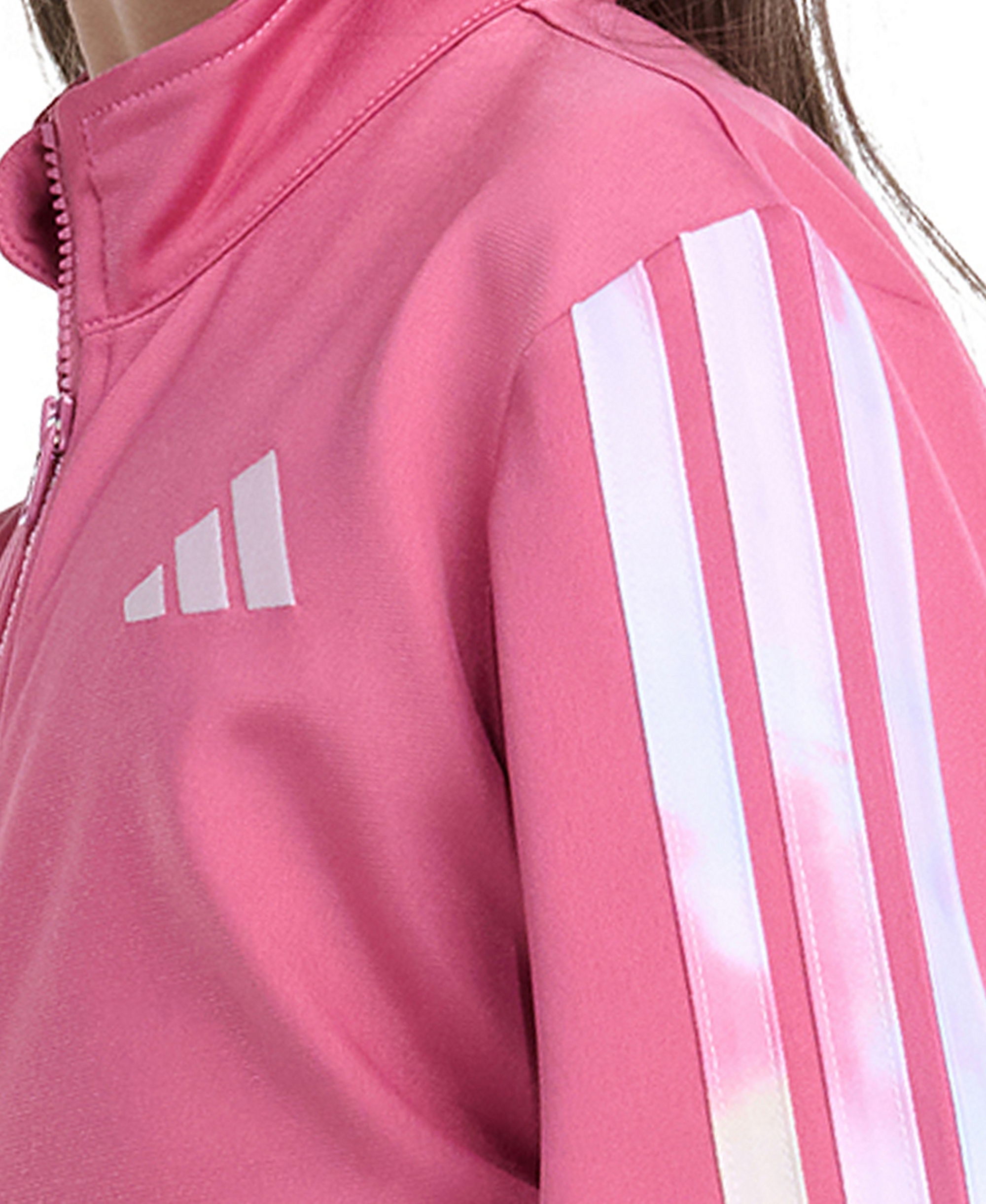 adidas Girls' 2T-6X Long-Sleeve 3-Stripe Jacket and Pants, 2-Piece Set - Dual Magenta