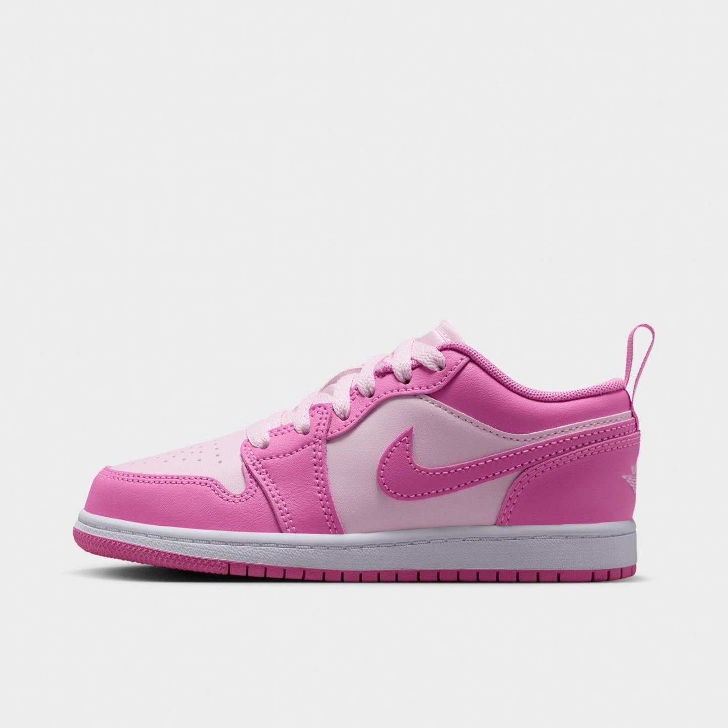 Little Kids' Air Jordan Retro 1 Low OG Casual Shoes - China Rose/White/Pink Foam - view 1