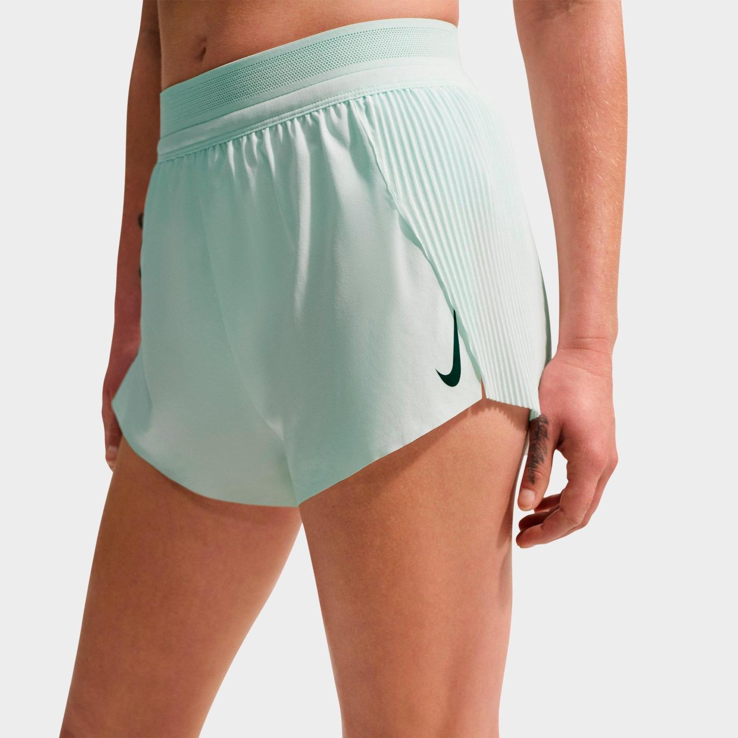 Women's Nithtke AeroSwift Dri-FIT ADV Mid-Rise 3 Inch Brief-Lined Shorts - Barely Green/Black