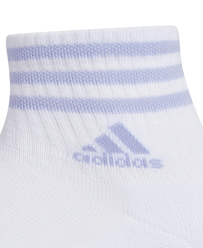 adidas Women's Cushioned 3-Stripe 4.0 High Quarter Socks, 3-Pack - White/clear Onix Grey/violet Tone Purple