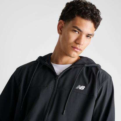 Men's New Balance Performance Full-Zip Woven Jacket - Black/Black - view 5