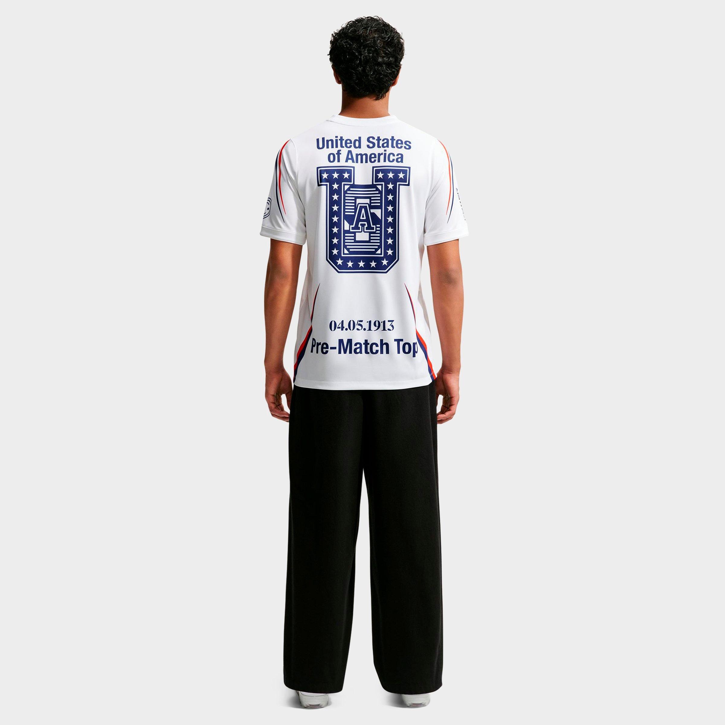 Men's Nithtke USA x VAA Academy Pro Dri-FIT Pre-Match Soccer Jersey - White/Deep Royal Blue/Deep Royal Blue