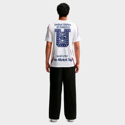 Men's Nithtke USA x VAA Academy Pro Dri-FIT Pre-Match Soccer Jersey - White/Deep Royal Blue/Deep Royal Blue