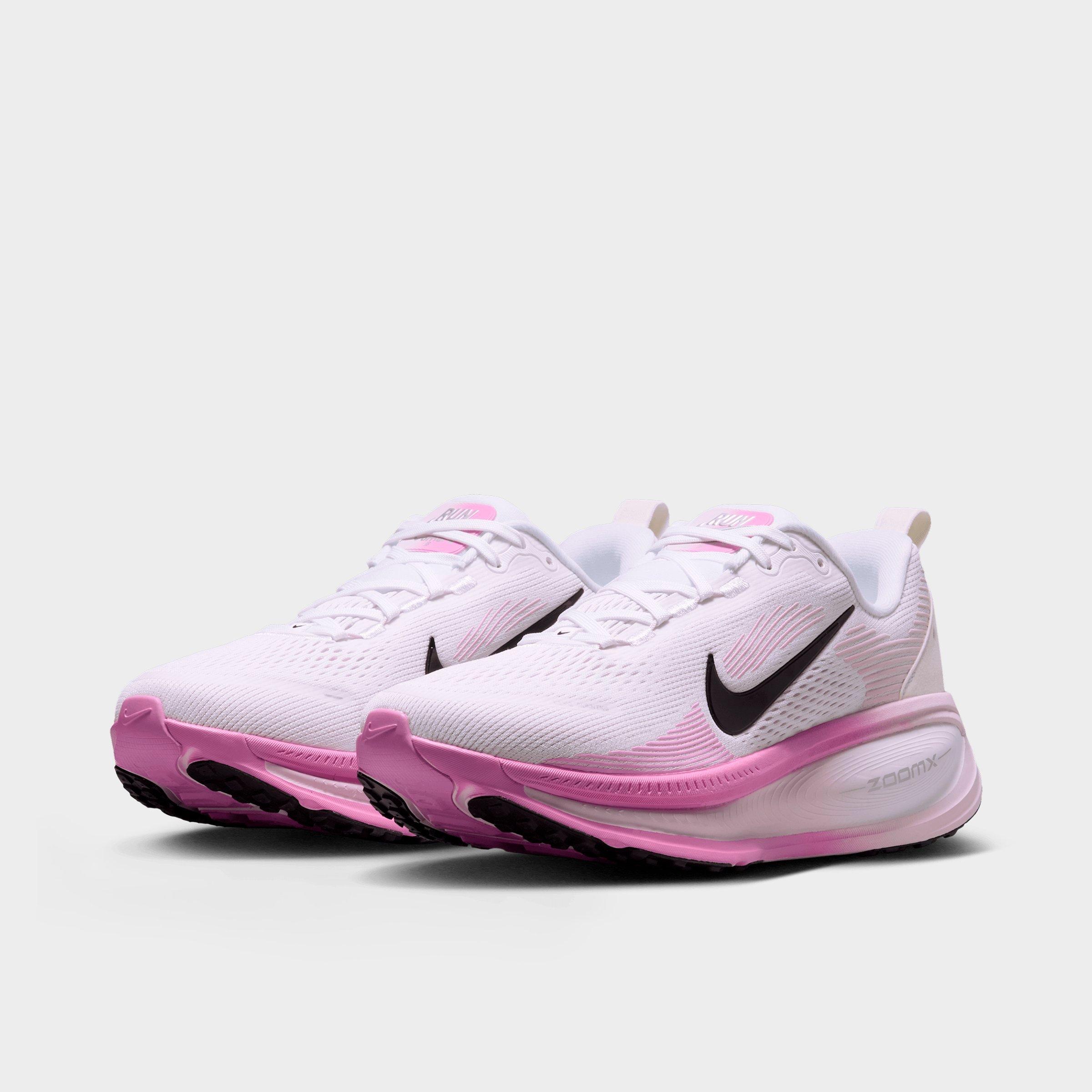 Women's Nithtke Vomero 18 Running Shoes - Part 1 - White/Bleached Lilac/Light Magenta/Black - Both shoes facing left