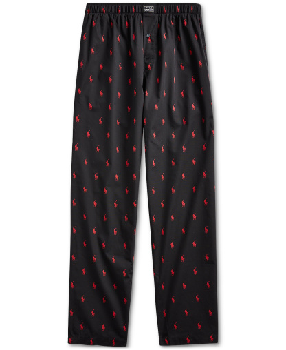 Polo Ralph Lauren Men's Polo Player Pajama Pants - Black/Red