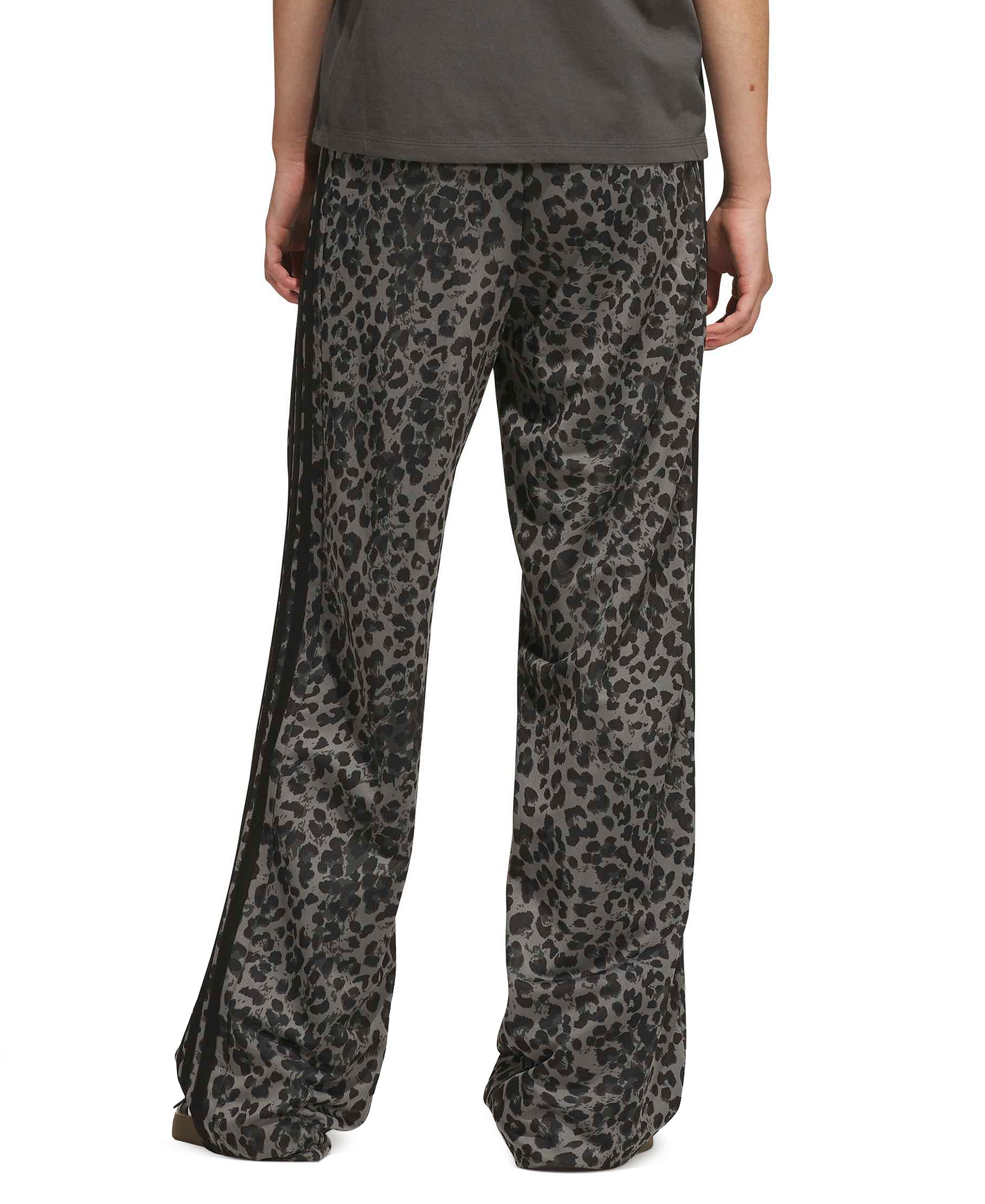 adidas Women's Dayready High-Rise Wide-Leg Leopard-Print Pants - Black