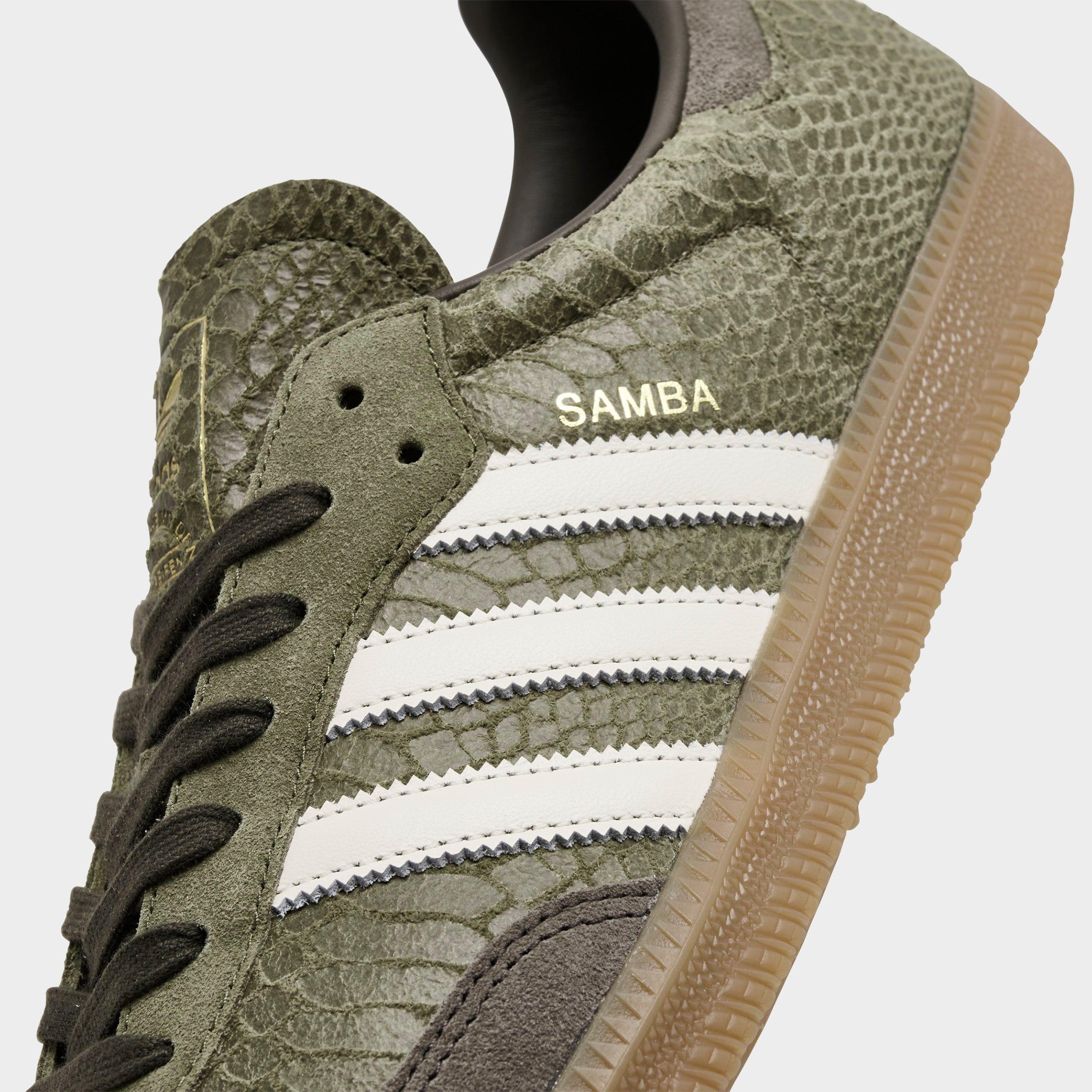 Men's adidas Originals Samba OG Casual Shoes - Part 2 - Focus Olive/Off White/Gum - Detail shot