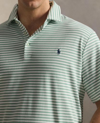 Polo Ralph Lauren Men's Big & Tall Striped Polo Shirt - Faded Mint/White