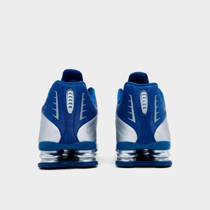 Men's Nithtke Shox R4 Casual Shoes - Court Blue/White/Metallic Silver - Back view
