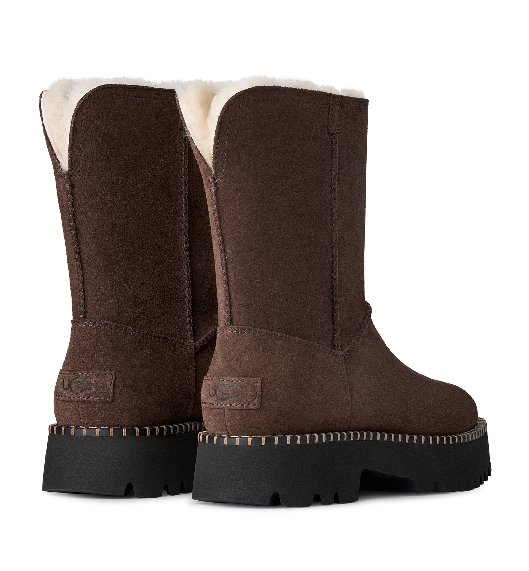UGG® Women's Uptowner Round Toe Short Booties - Burnt Cedar
