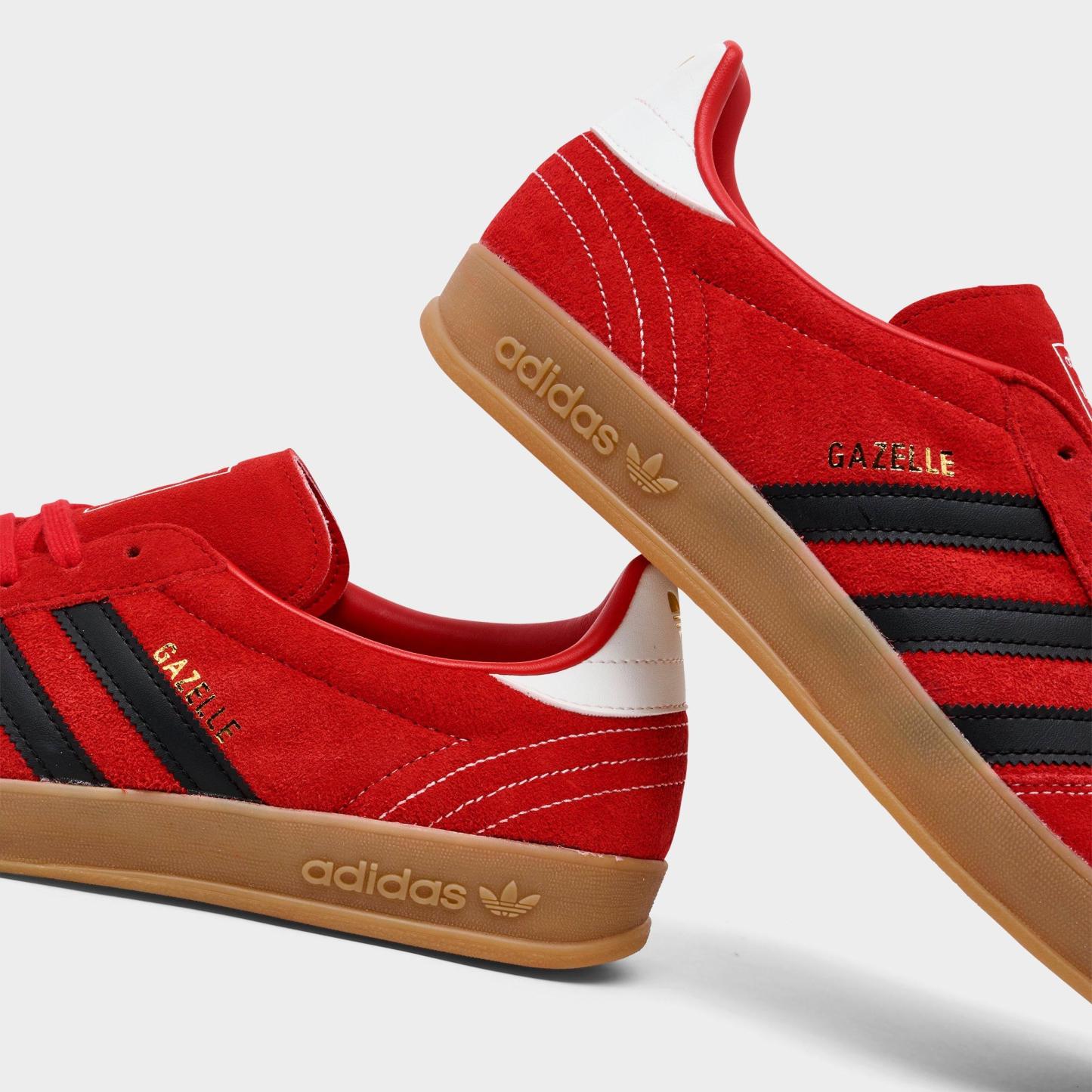 Men's adidas Originals Gazelle Indoor Casual Shoes - Better Scarlet/Core Black/Gum - Detail shot