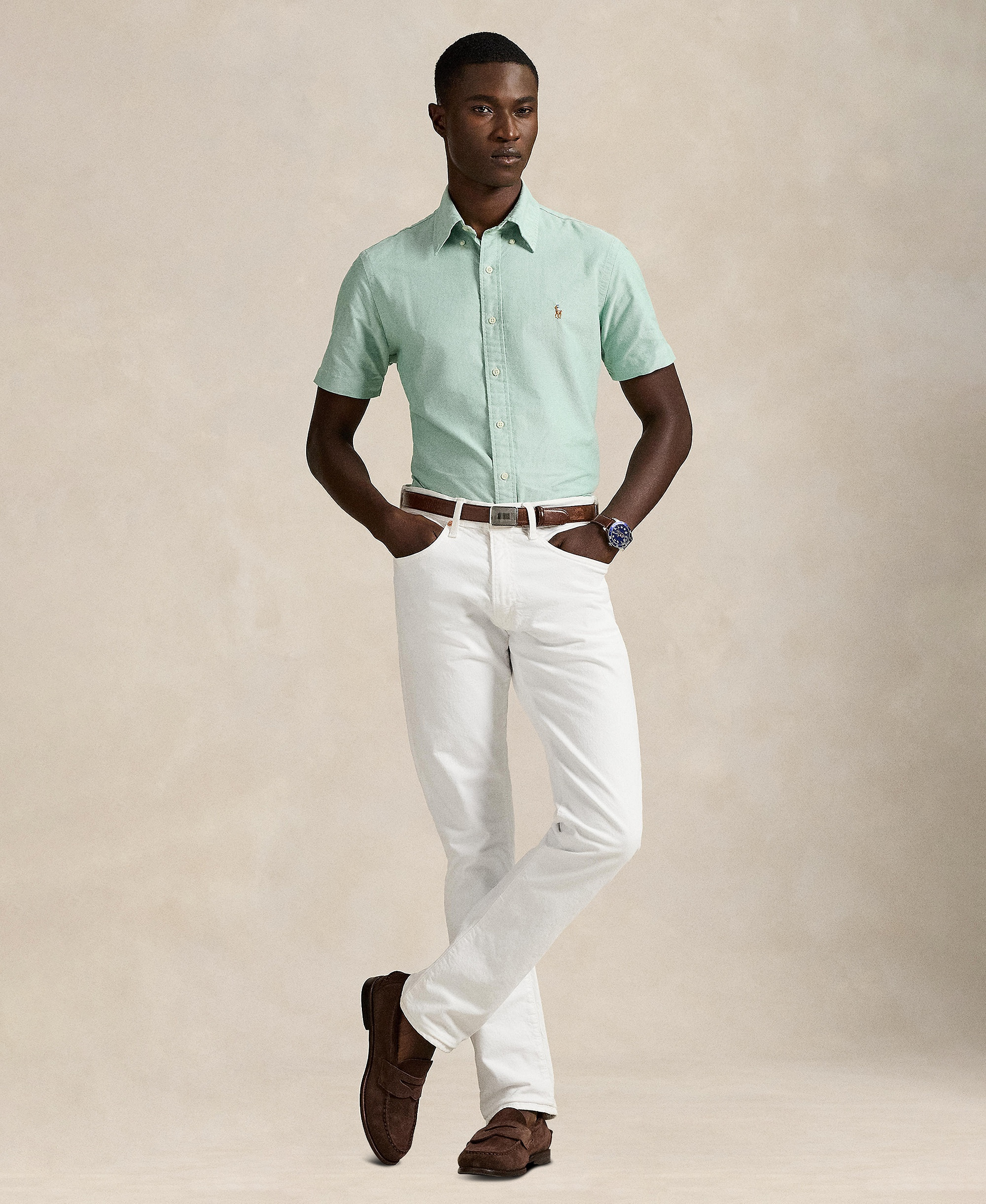 Polo Ralph Lauren Men's Classic-Fit Short-Sleeve Oxford Shirt - Cruise Green