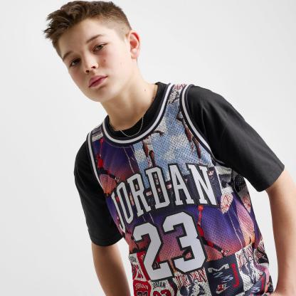 Big Kids' Jordan 23 Printed Jersey - Off Noir/Multi - view 5