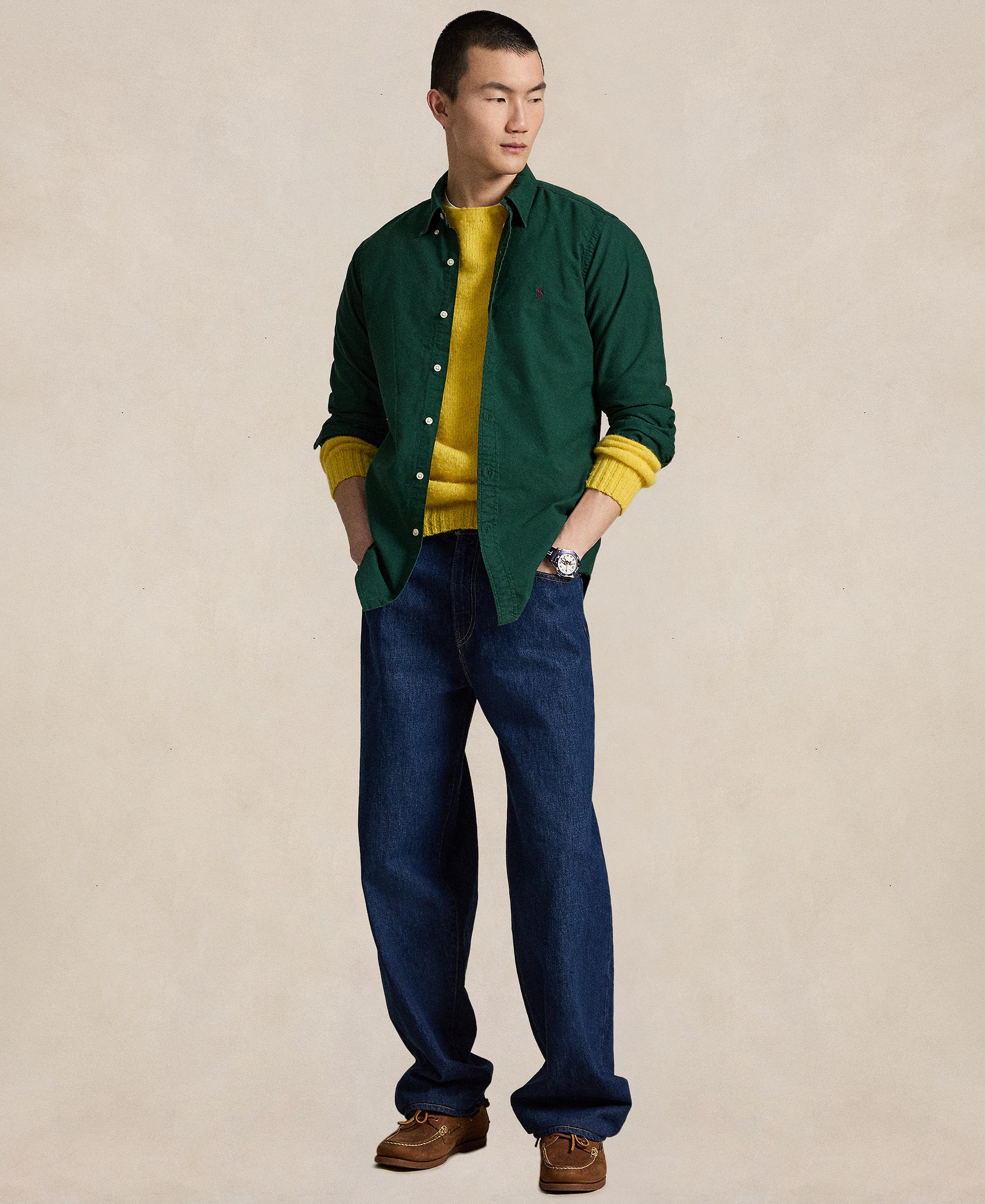 Polo Ralph Lauren Men's Garment-Dyed Oxford Shirt - Moss Agate