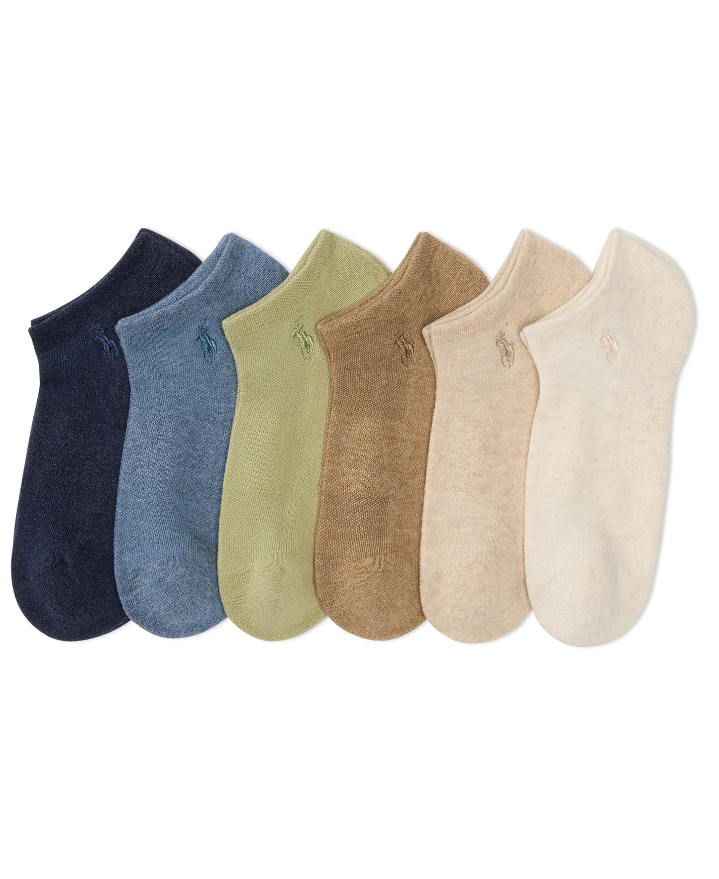 Polo Ralph Lauren Women's 6-Pk. Cushion Low-Cut Socks - Green/blue