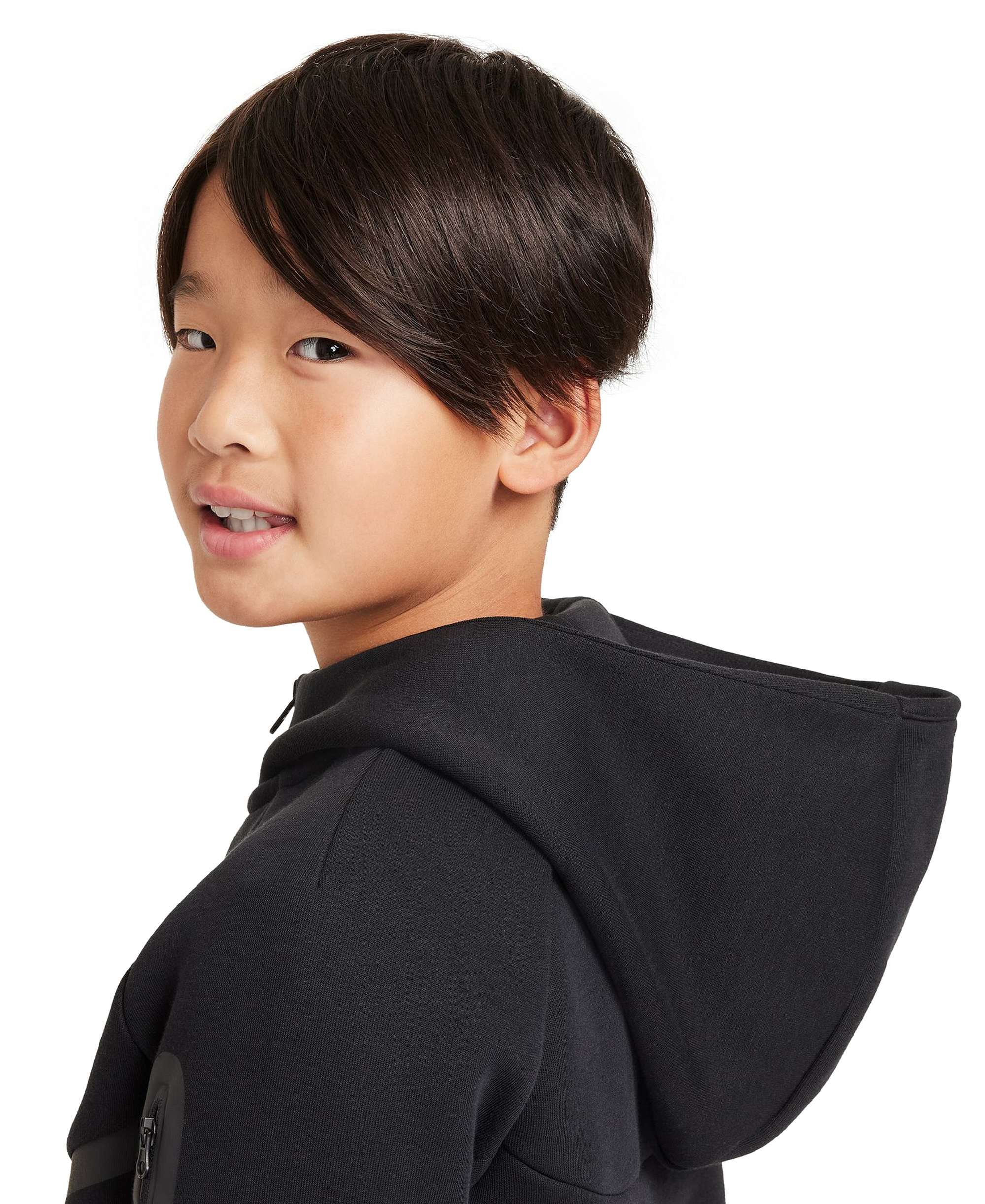 Nike Boys' and Girls' 7-20 Sportswear Tech Fleece Full-Zip Hoodie - Black