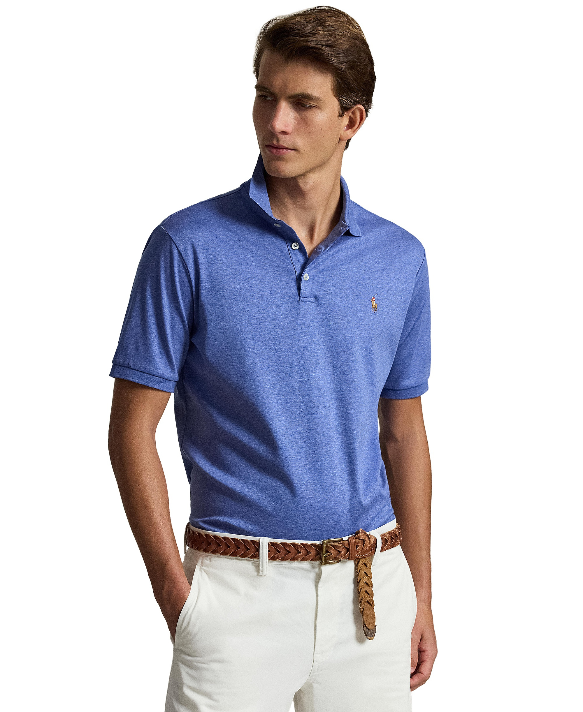 Polo Ralph Lauren Men's Classic-Fit Soft Cotton Polo Shirt - Faded Royal Heather