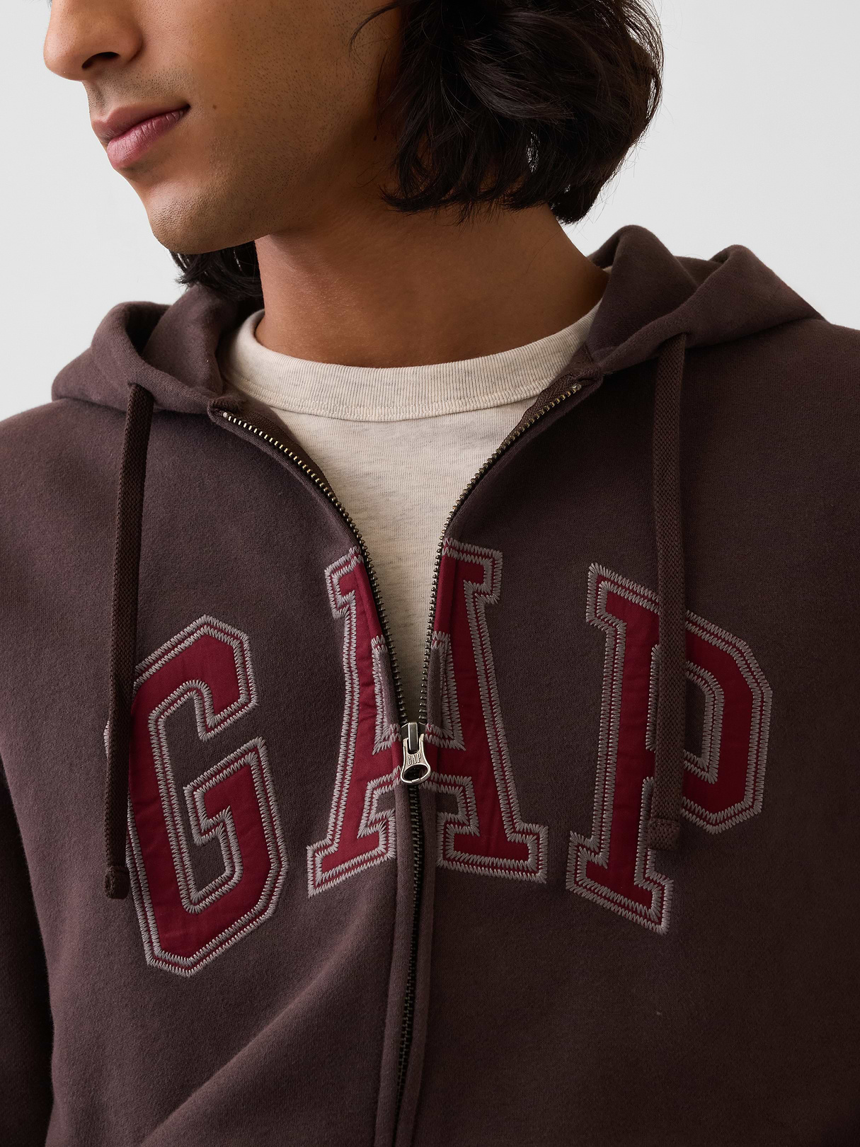 Adult VintageSoft Arch Logo Zip Hoodie - Terra brown