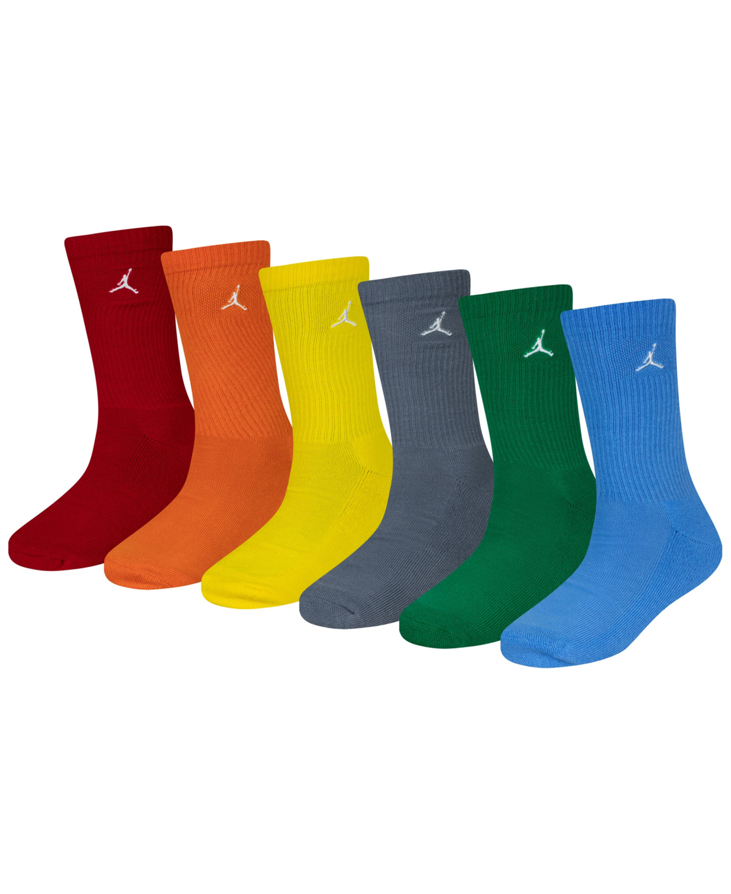 Jordan Boys' and Girls' 5-11 Everyday Essentials Crew Socks, 6-Pack - Starfish
